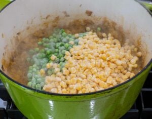 Corn and peas added