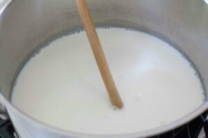 Milk on the pan