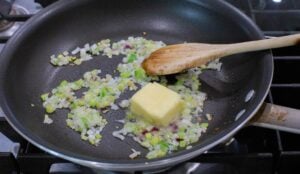 Sautéed onion and butter cube