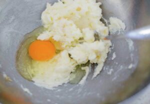 Egg and butter mix with sugar