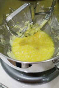 Butter and eggs mixture.