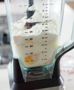 Ingredients on the blender