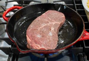 browning the steak
