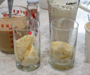 Vanilla ice cream in glasses