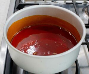 Baking dish with caramel