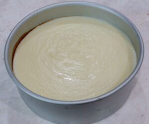 Semolina pudding in baking dish
