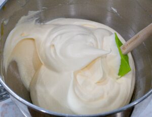 egg yolks added to meringue