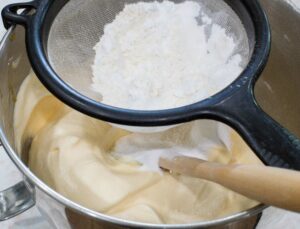 sieving flour