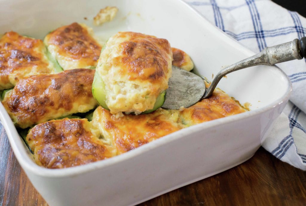 Cheesy Zucchini Boats, Chilean recipe
