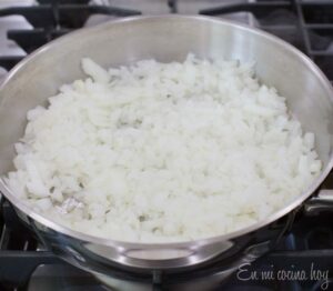 brown onion in a pan