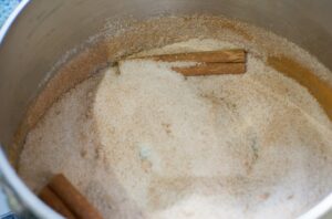 Starting the cinnamon sorbet