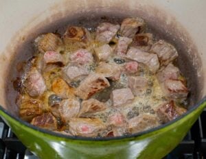 browning meat with seasoning