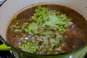 peas and beans on broth