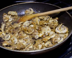 Mushrooms and onion sauteed.