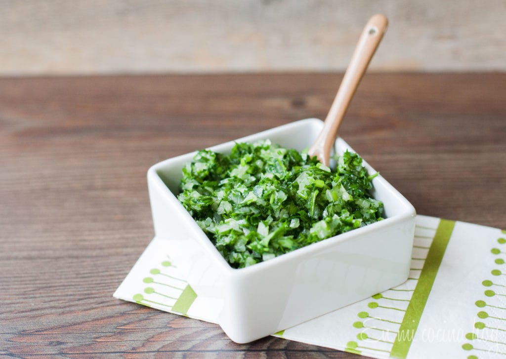 Salsa verde, receta chilena