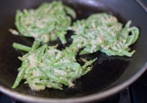 Cooking the fritters