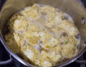 Cooking the dumplings