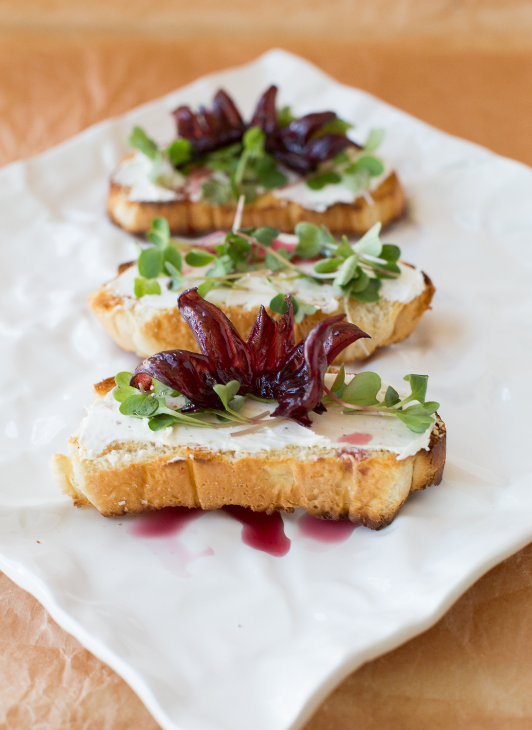 Hibiscus Flower Crostini