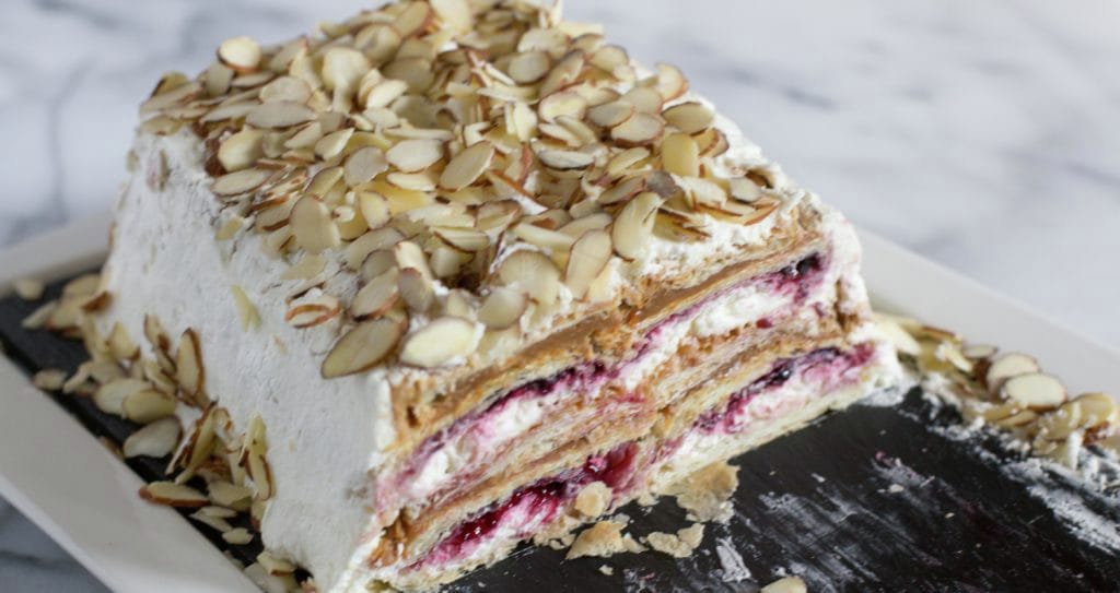 Easy Torta Pompadour Cake with Puff Pastry