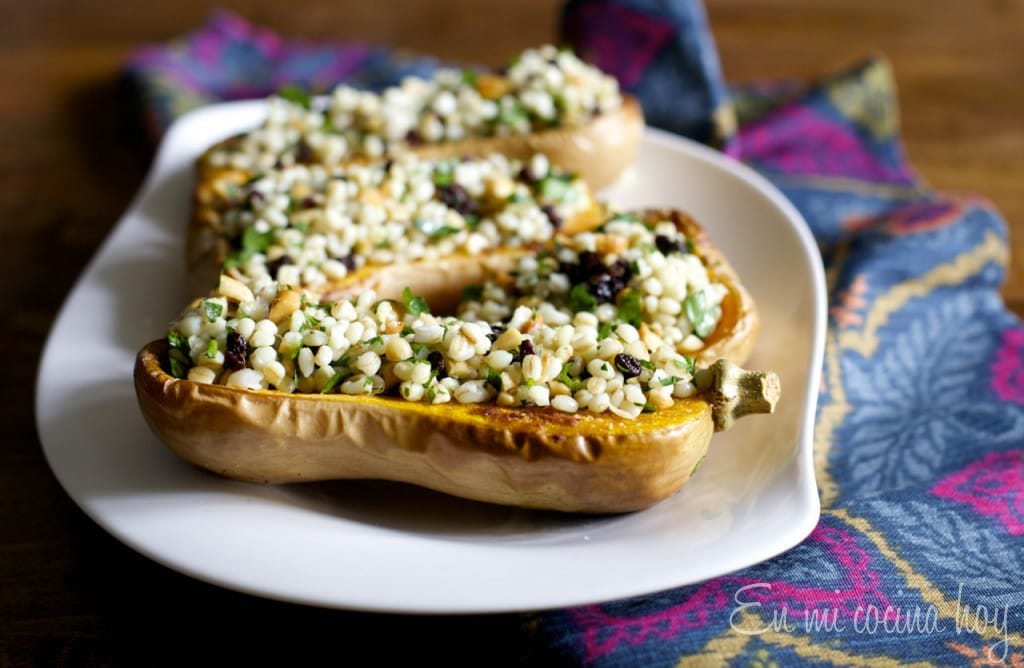 Farro Stuffed Butternut Squash