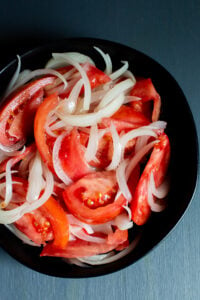 Chilean Salad: Tomatoes and onions