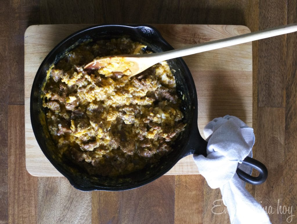 Chilean sausage Longaniza with Eggs