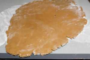 Cookie dough rolled.