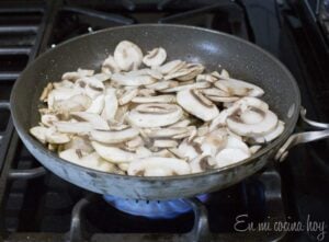 Mushrooms on pan