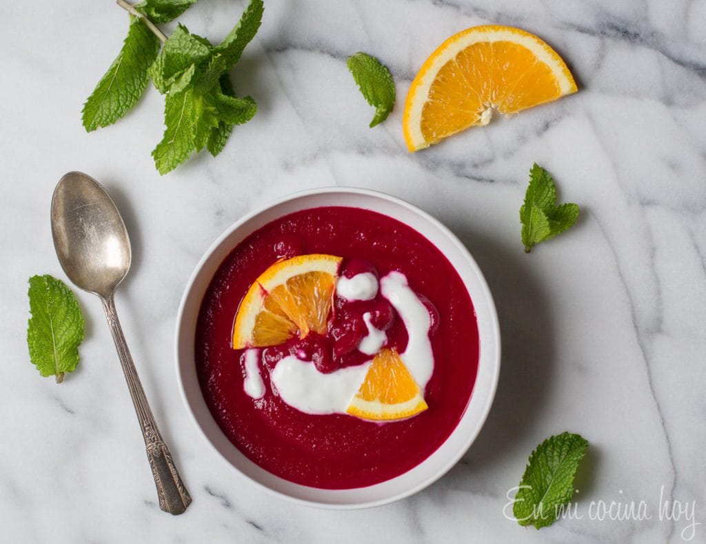 Beet Soup with oranges