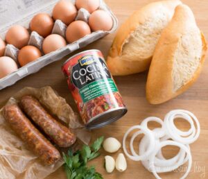 Mexican Torta With Eggs and  Chorizo Ingredients