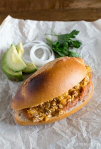 Mexican Torta With Eggs and  Chorizo