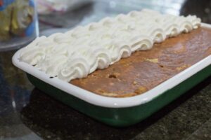half decorated tres leches