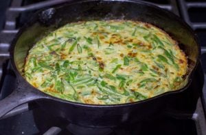 Ready green bean frittata