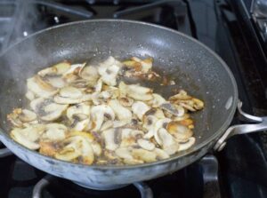 Cooked mushrooms.