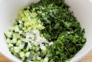 Ingredients green pebre sauce.