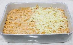 Bean and Corn Hot Dip before baking.
