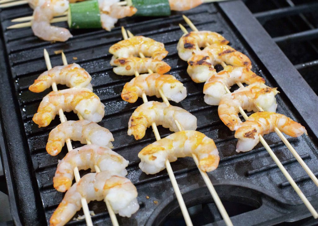 Pineapple Sriracha Shrimp Skewers