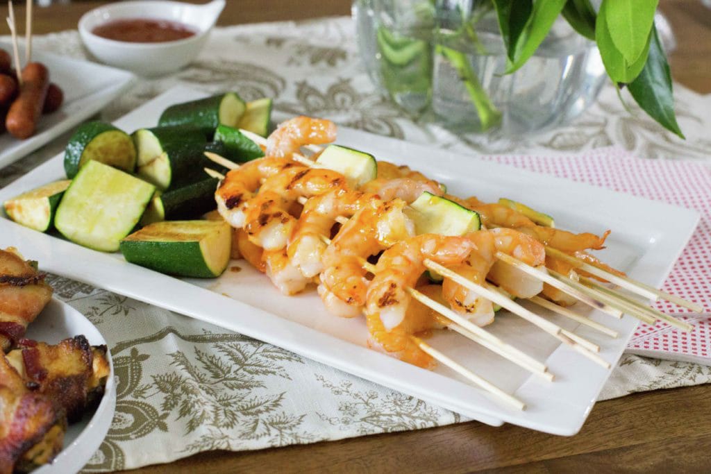 Pineapple Sriracha Shrimp Skewers