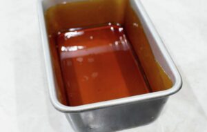 Caramel covering a pan