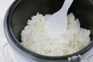 white rice cooked