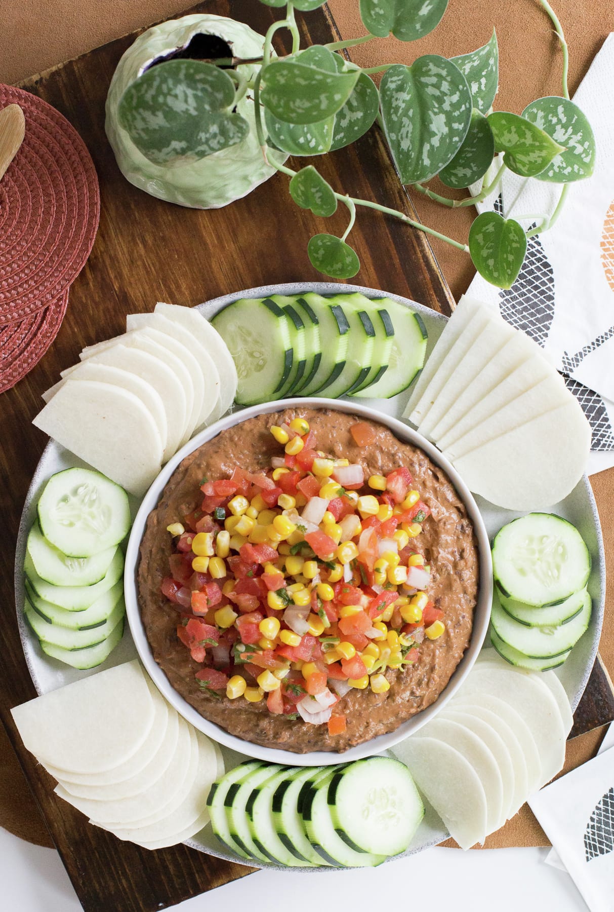 Southwest Hummus with Corn Salsa