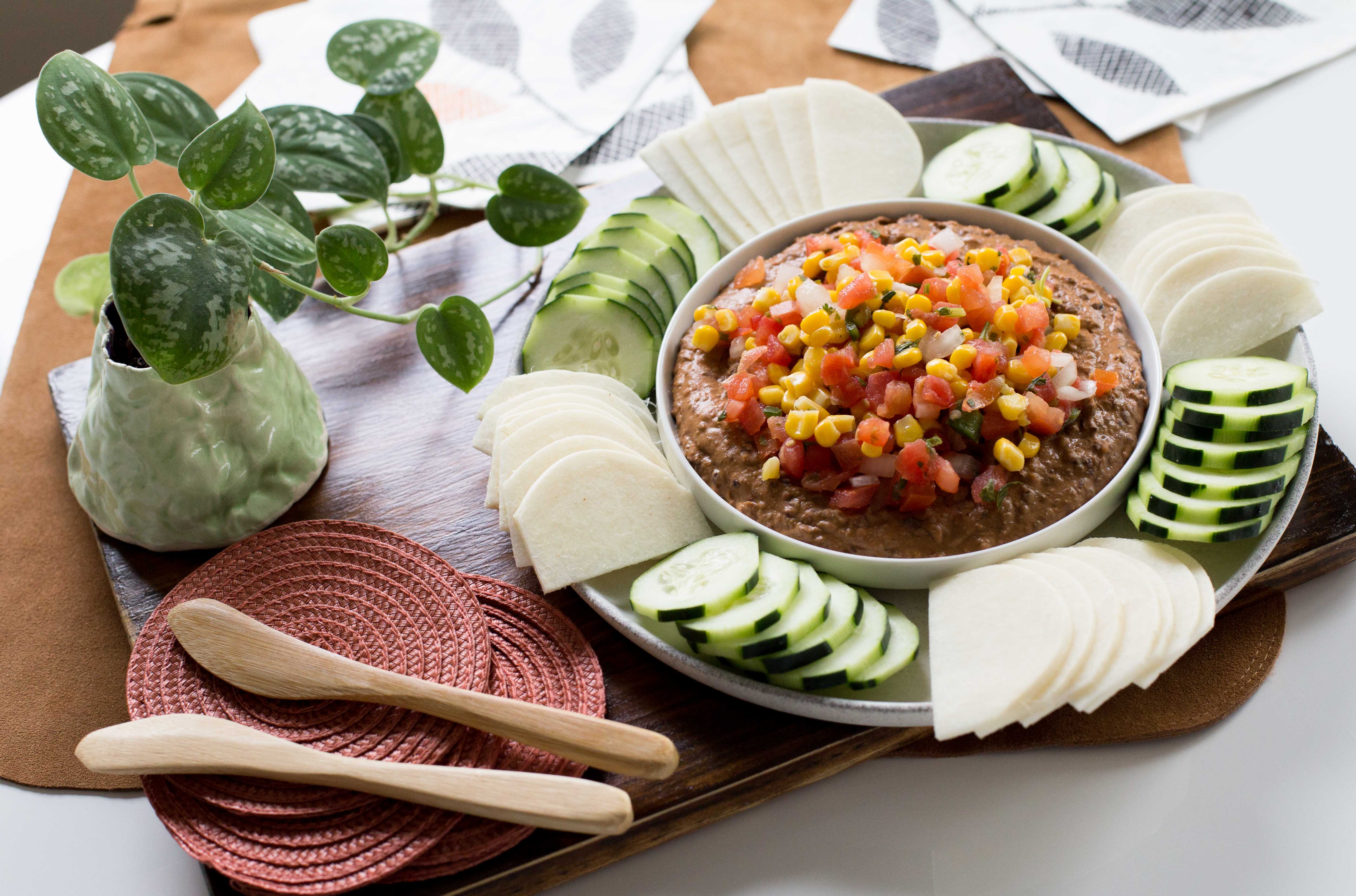 Southwest Hummus with Corn Salsa