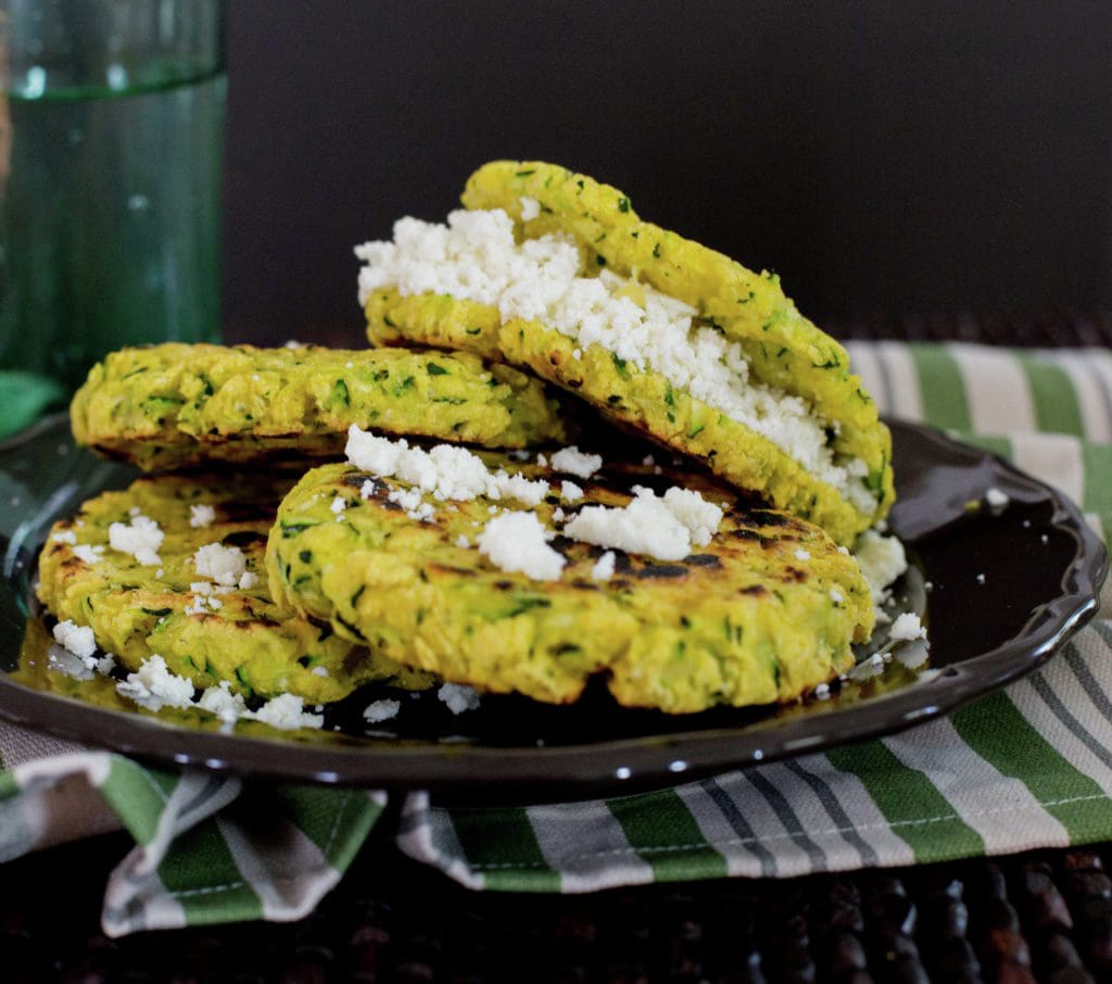 Zucchini Arepas with Queso Fresco