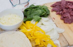 Ingredients for Cheesesteak Quesadilla