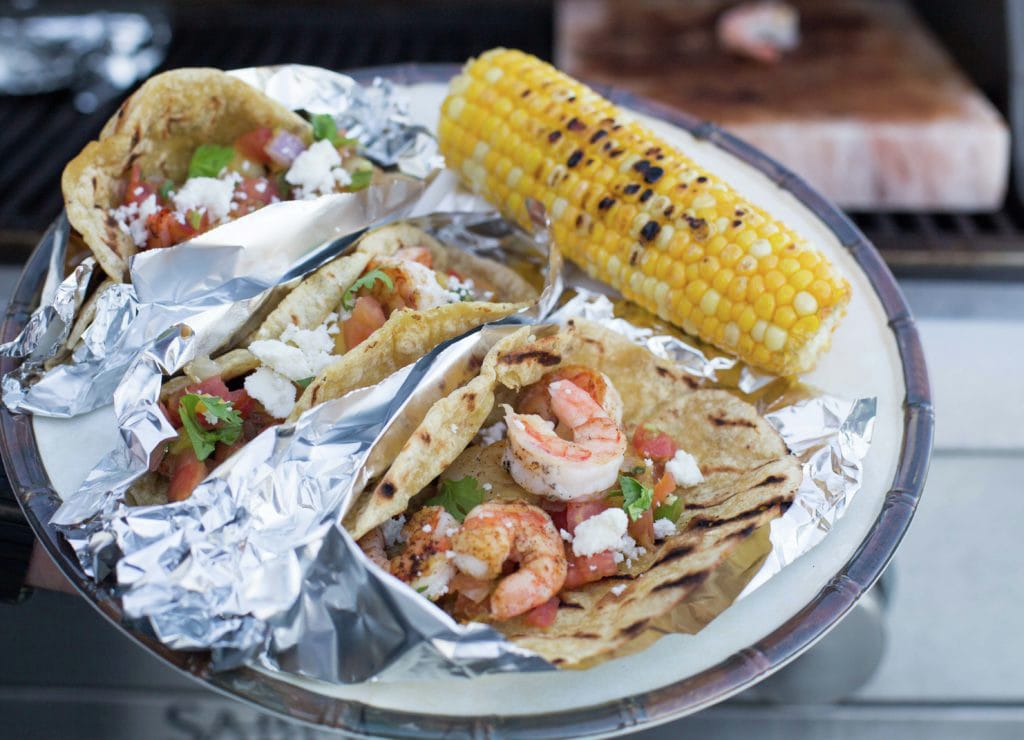 Grilled seafood tacos