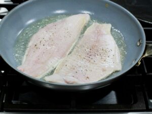 Fish on the pan.