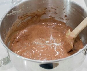 Batter for the chocolate cakes