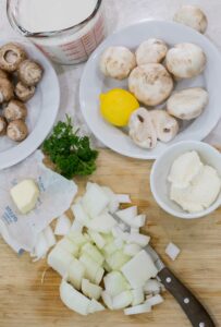 ingredients for cream of mushrooms