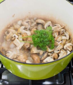 Mushrooms in pot