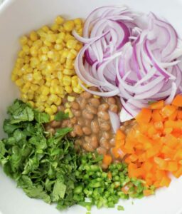 Ingredients for bean salad.
